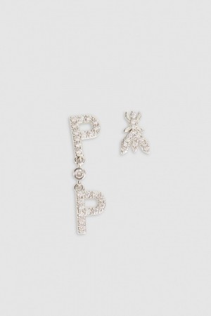 Patrizia Pepe Brass And Glass Earrings Zilver | 3142GFLYV