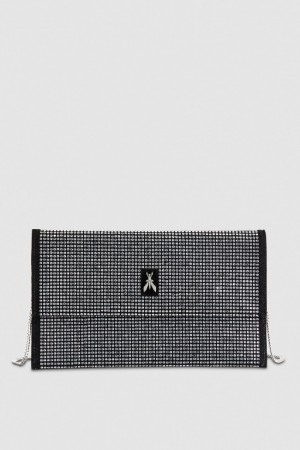 Patrizia Pepe Clutch Bag With Rhinestones And Shoulder Strap Zwart | 5796OXYHG