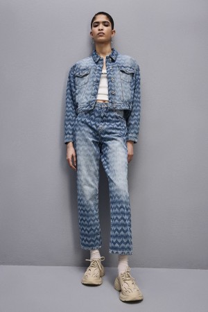 Patrizia Pepe Denim Cigarette Pants Blauw | 0185NBSWK