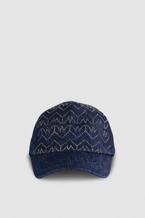 Patrizia Pepe Denim Fly Monogram Baseball Cap Lichtblauw | 8439PEOLF