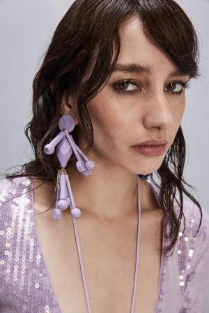 Patrizia Pepe Earrings With Techno Pop Fly Appliqué Roze | 7241OHPMJ