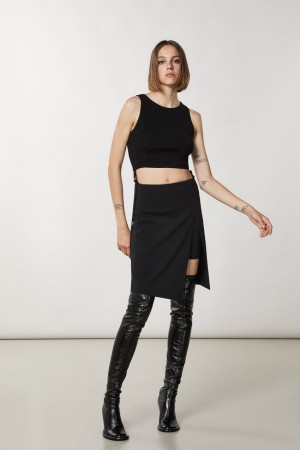 Patrizia Pepe Essential Crepe Pencil Skirt Zwart | 8931DKFNP