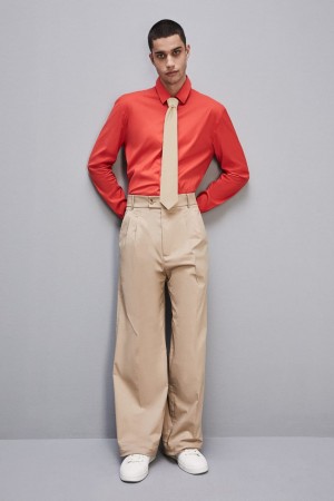 Patrizia Pepe Fitted Shirt Without Pleats In Viscose Twill Rood | 8592IATWU