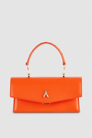 Patrizia Pepe Fly Bamby Leather Shoulder Bag Oranje | 7510ZEQBS