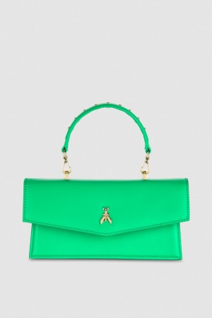 Patrizia Pepe Fly Bamby Leather Shoulder Bag Groen | 7869OTBXM