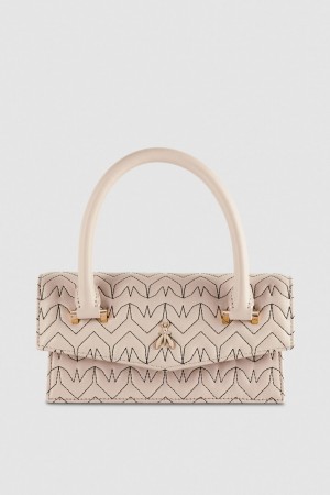 Patrizia Pepe Fly Bamby Quilted Leather Bag Beige | 9463VPIAH