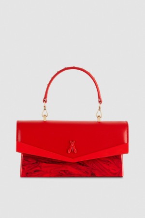 Patrizia Pepe Fly Bamby Shoulder Bag With Chain Rood | 7251JGEWP