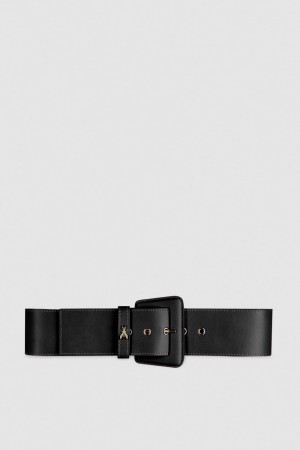 Patrizia Pepe High-waisted Belt With Leather Lining Zwart | 0591SFALT