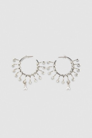 Patrizia Pepe Hoop Earrings With Rings Zilver | 2164SYPWF