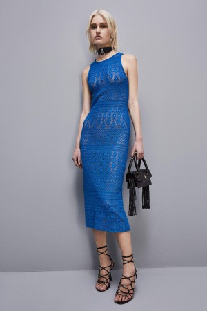 Patrizia Pepe Lace Midi Dress Blauw | 3149NXZSC