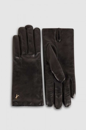 Patrizia Pepe Leather Gloves Zwart | 5876FXGZU