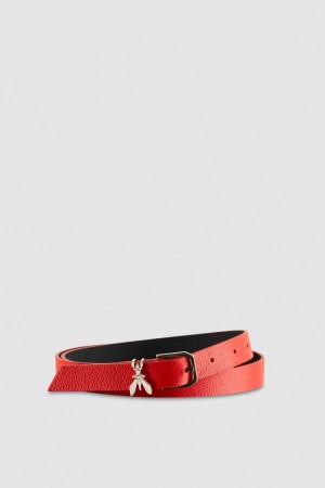 Patrizia Pepe Low-waist Hammered Leather Belt Rood | 2694TXEWD