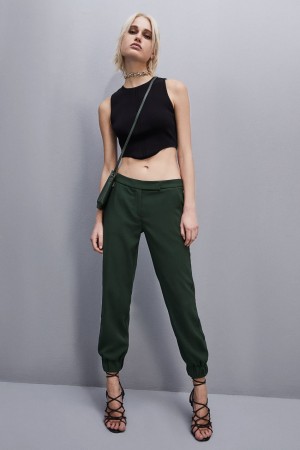 Patrizia Pepe Low-waisted Crepe Jogger Pants Groen | 3805STNYW