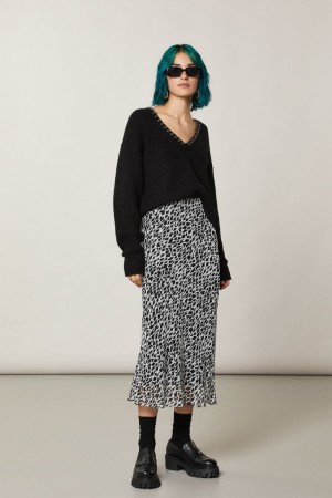 Patrizia Pepe Patterned Midi Skirt Wit | 8425EYWZB