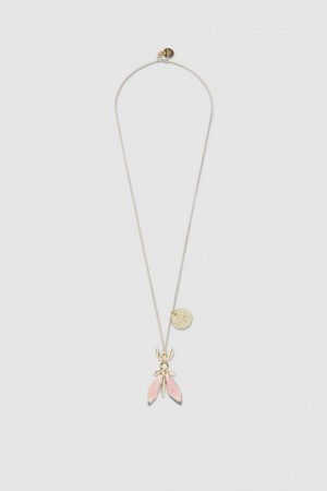 Patrizia Pepe Precious Fly Necklace With Stones Roze | 7914HGZIV