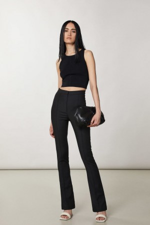 Patrizia Pepe Slim Flare Pants Zwart | 8159LZDWN