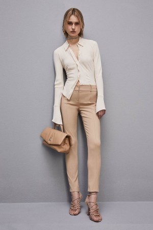 Patrizia Pepe Slim Pants Beige | 0592JVXDQ