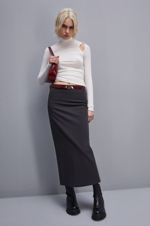 Patrizia Pepe Viscose Pencil Skirt Grijs | 6528ZWMFE