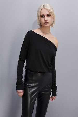 Patrizia Pepe “essential” Long-sleeved T-shirt Zwart | 1450BQDNR