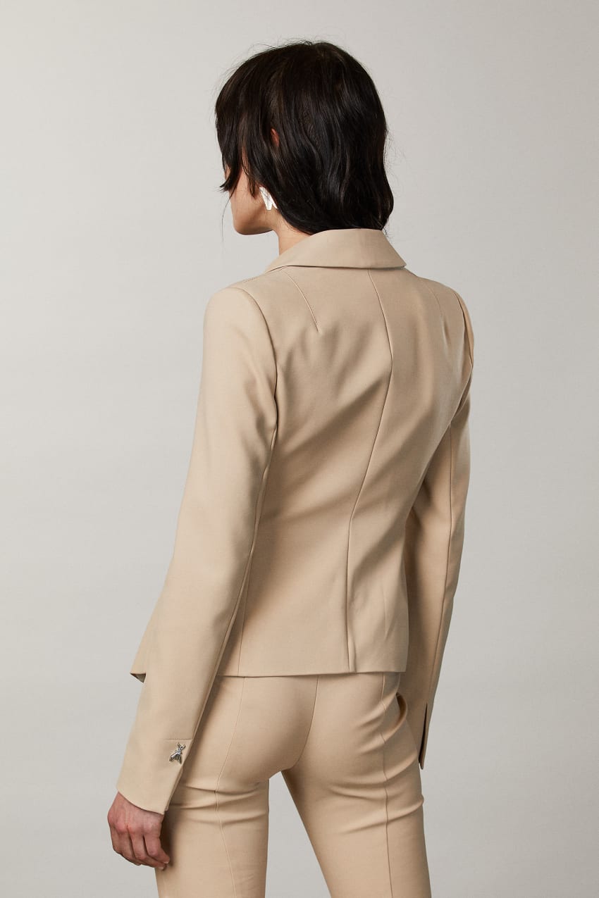 Patrizia Pepe 2-button Slim Jacket Beige | 7340UIRSA