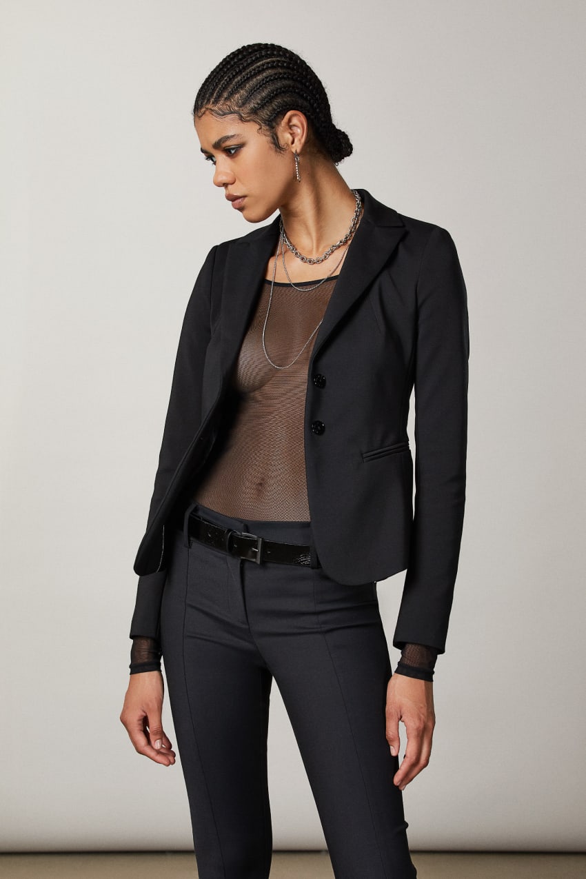 Patrizia Pepe 2-button Slim Jacket Zwart | 7215UNSDW