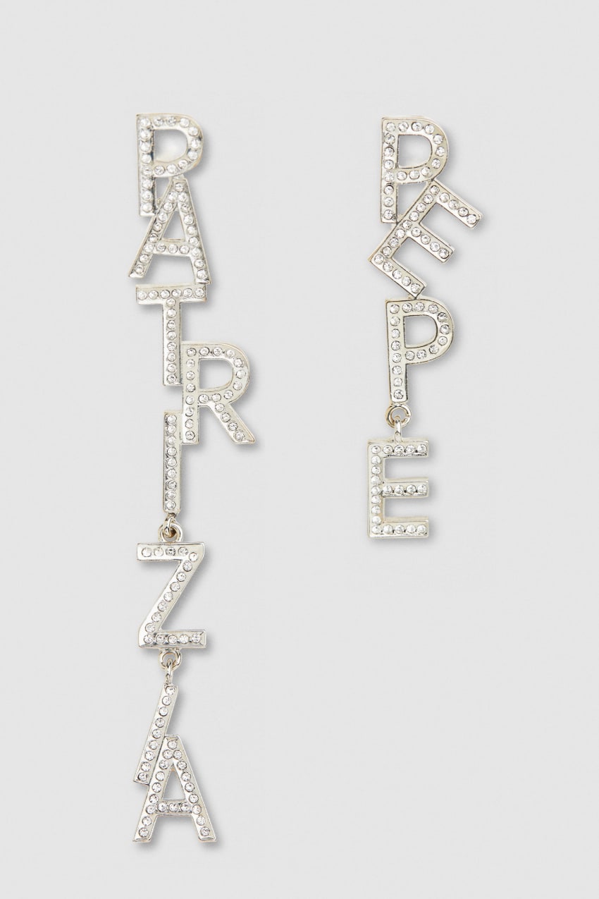 Patrizia Pepe Brass And Crystal Earrings Zilver | 6713KYRGH