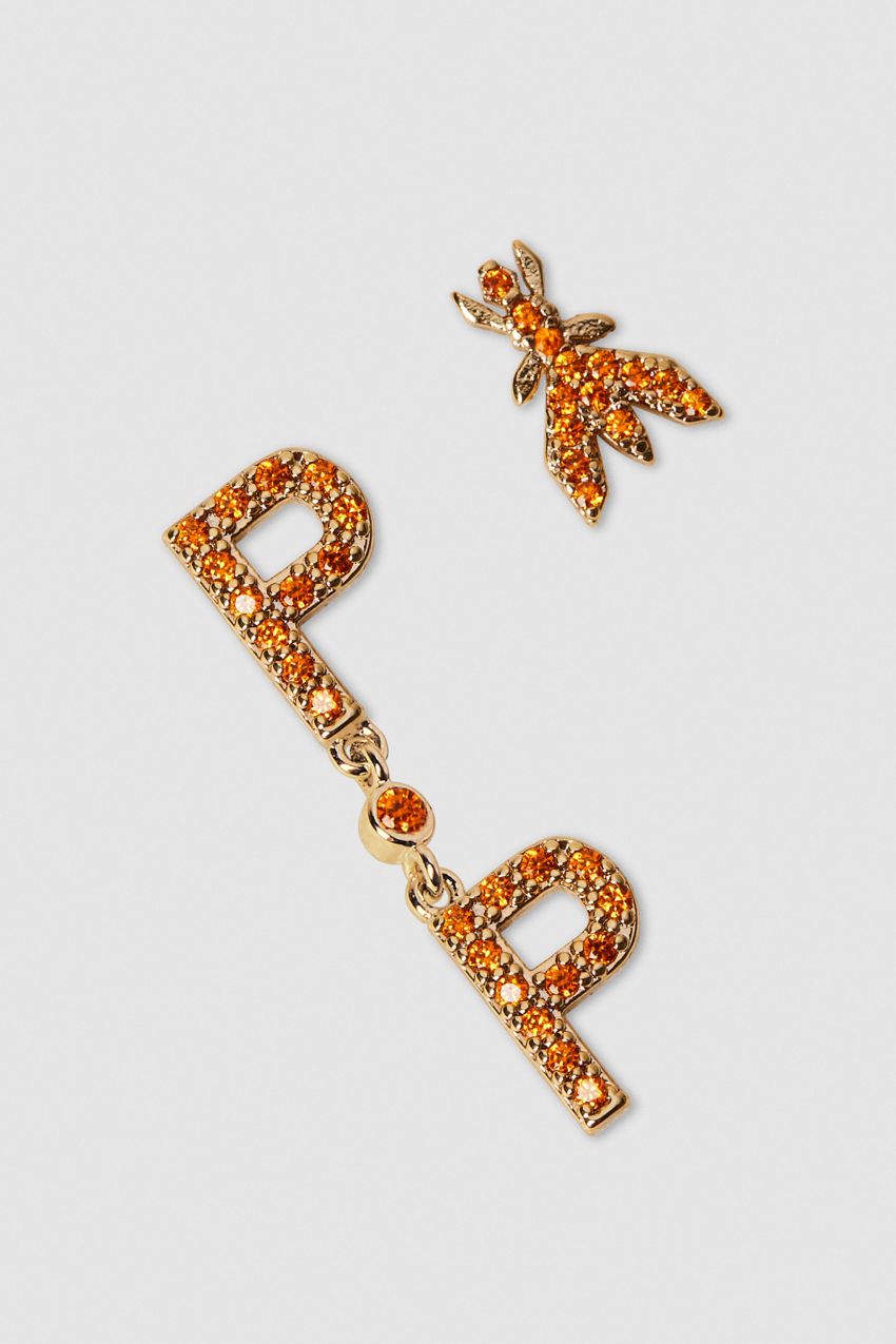 Patrizia Pepe Brass And Glass Earrings Oranje | 1670AQLSK