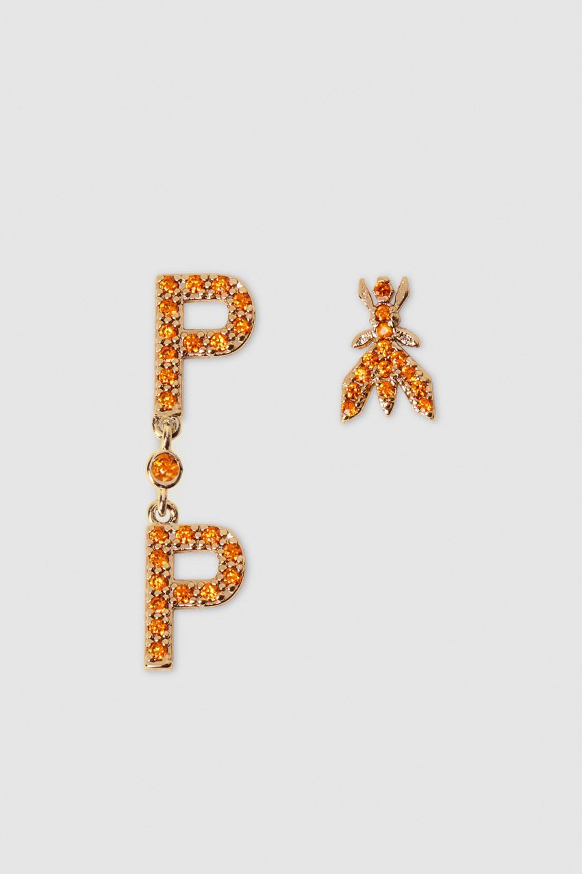 Patrizia Pepe Brass And Glass Earrings Oranje | 1670AQLSK