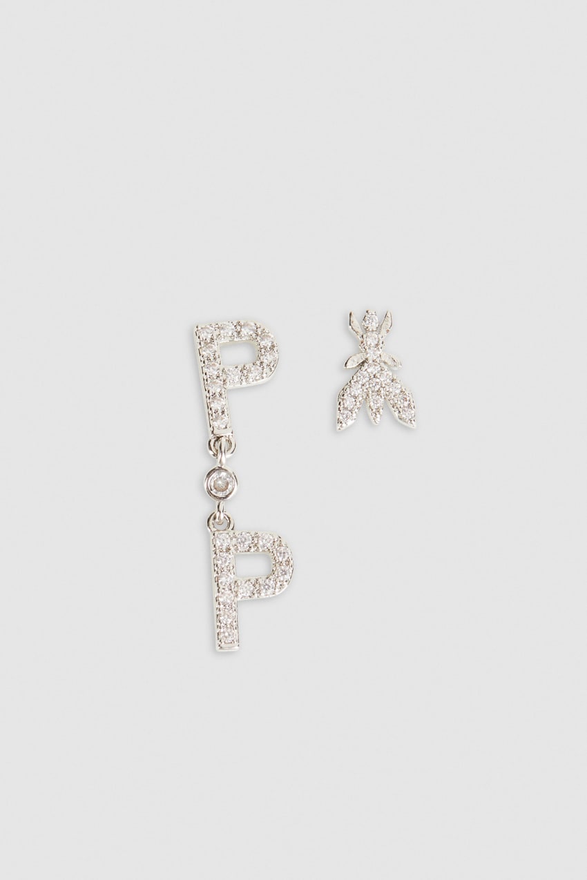 Patrizia Pepe Brass And Glass Earrings Zilver | 3142GFLYV