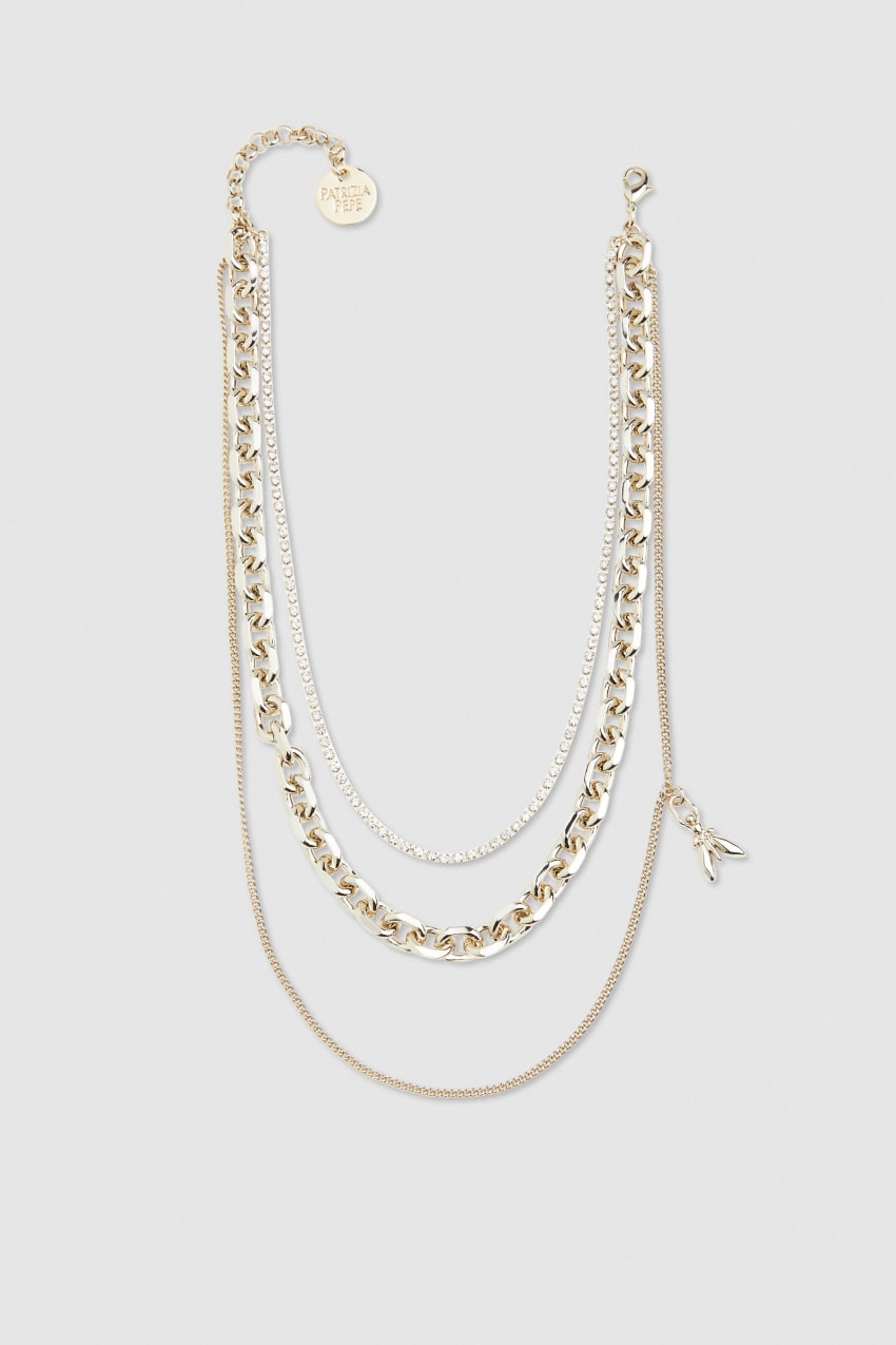 Patrizia Pepe Brass And Glass Necklace Goud | 3729RATJL