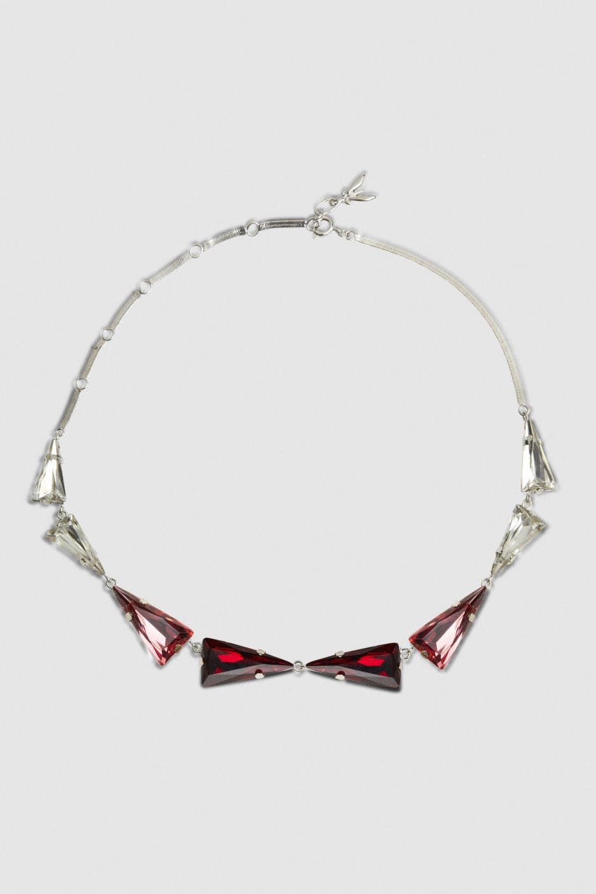 Patrizia Pepe Brass And Glass Necklace Roze | 4987QURTI