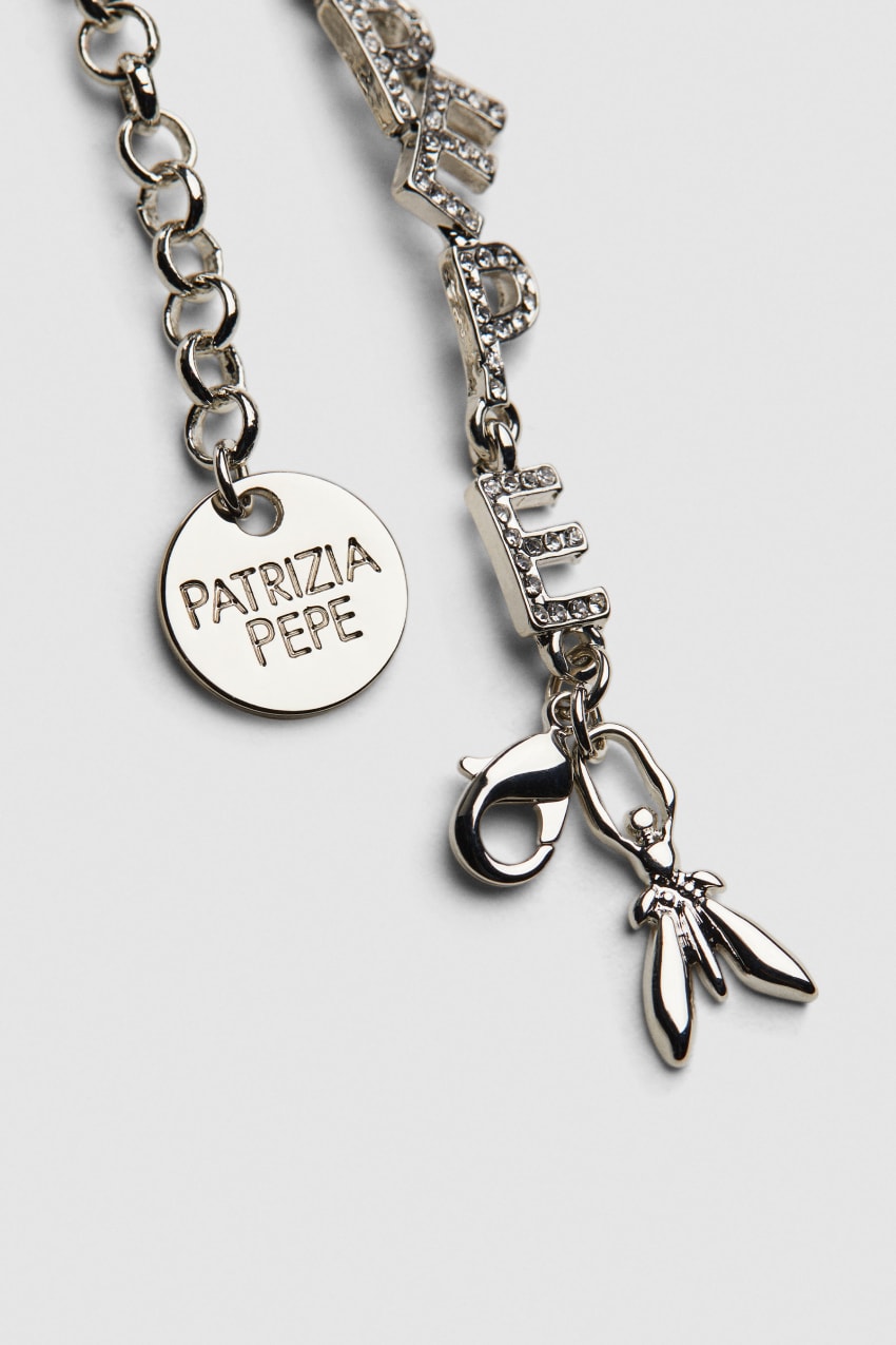 Patrizia Pepe Brass Bracelet With Rhinestones Zilver | 2519DHSWI