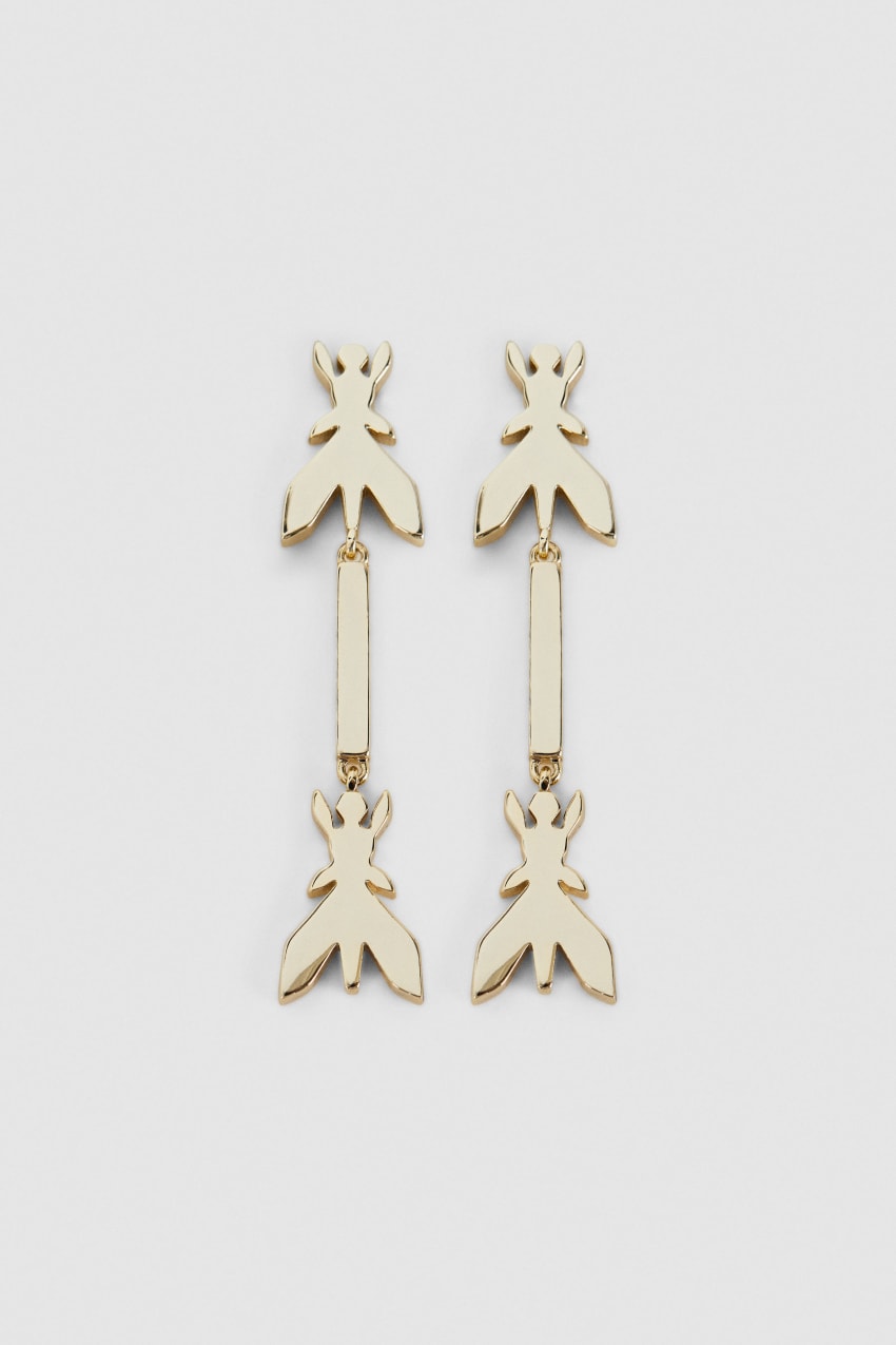 Patrizia Pepe Brass Drop Earrings Goud | 0246IGEJV