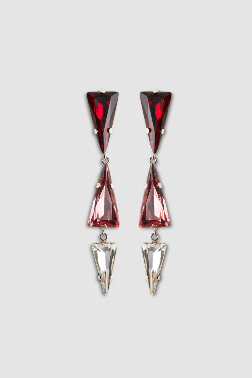 Patrizia Pepe Brass Earrings With Rhinestones Roze | 6251JOEHC