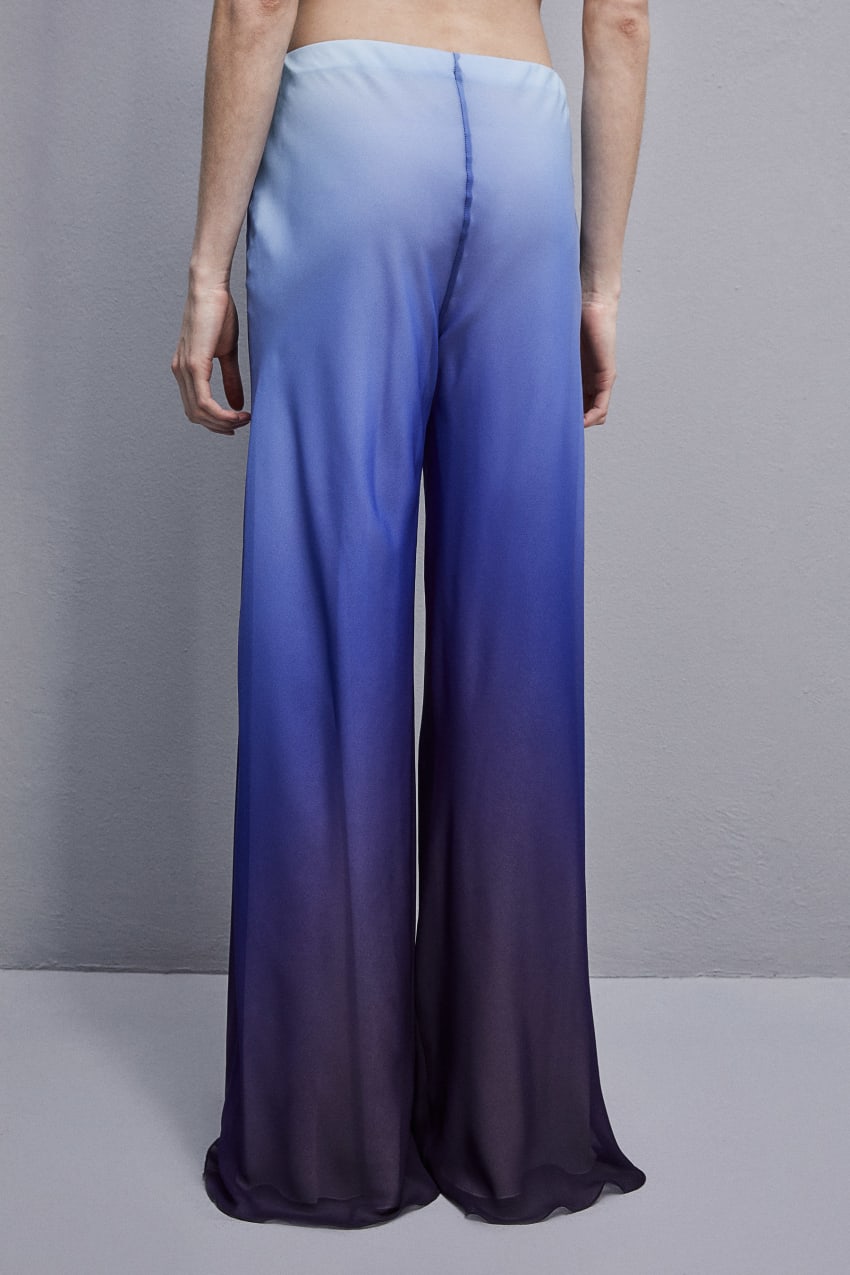 Patrizia Pepe Chiffon Pants With Degradè Print Lichtblauw | 6714CPZLW