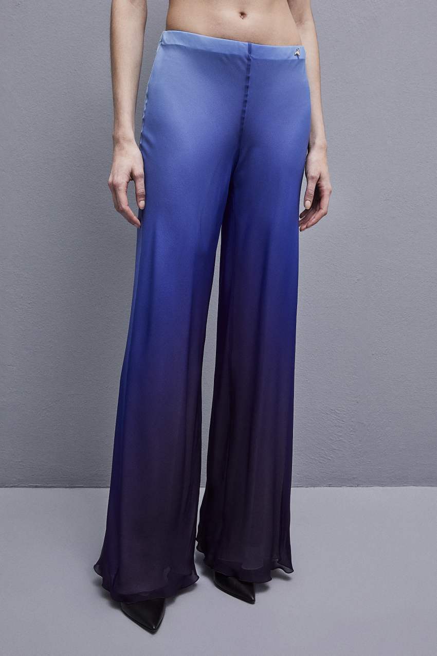 Patrizia Pepe Chiffon Pants With Degradè Print Lichtblauw | 6714CPZLW