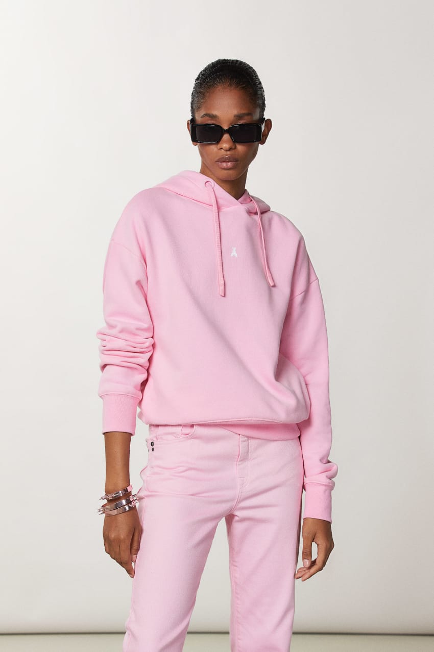 Patrizia Pepe Cotton Sweatshirt With Hood Roze | 6293AHTVK