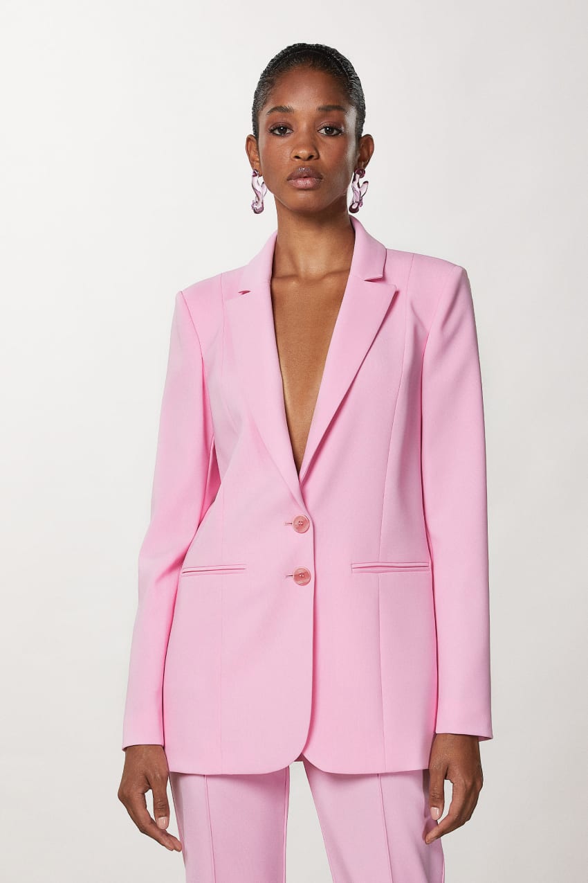 Patrizia Pepe Crepe Blazer Jacket Roze | 4183LMSKC