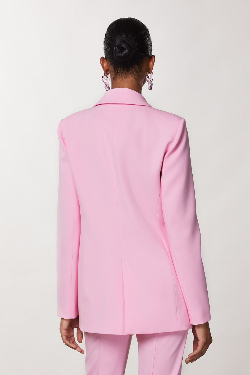 Patrizia Pepe Crepe Blazer Jacket Roze | 4183LMSKC