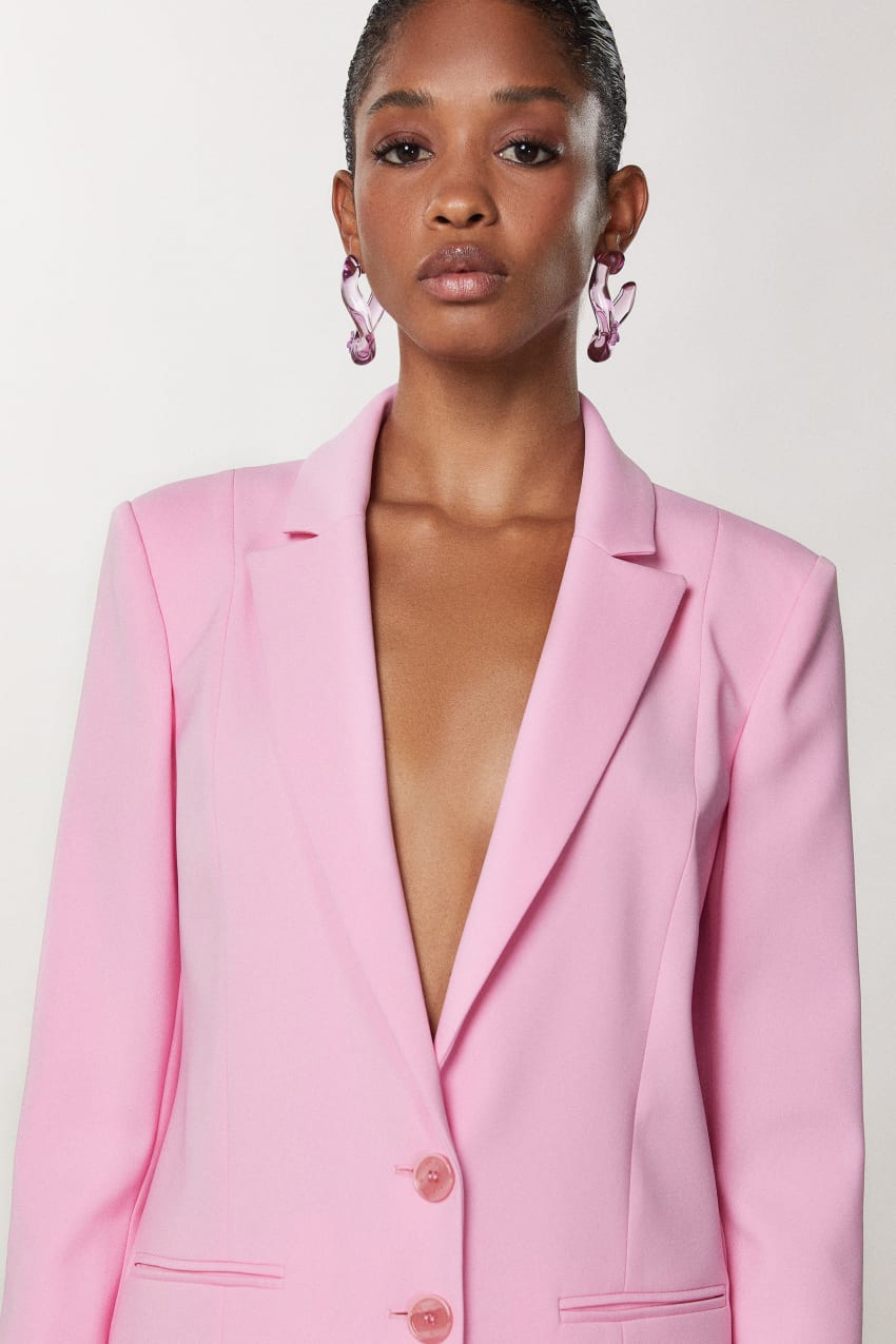 Patrizia Pepe Crepe Blazer Jacket Roze | 4183LMSKC