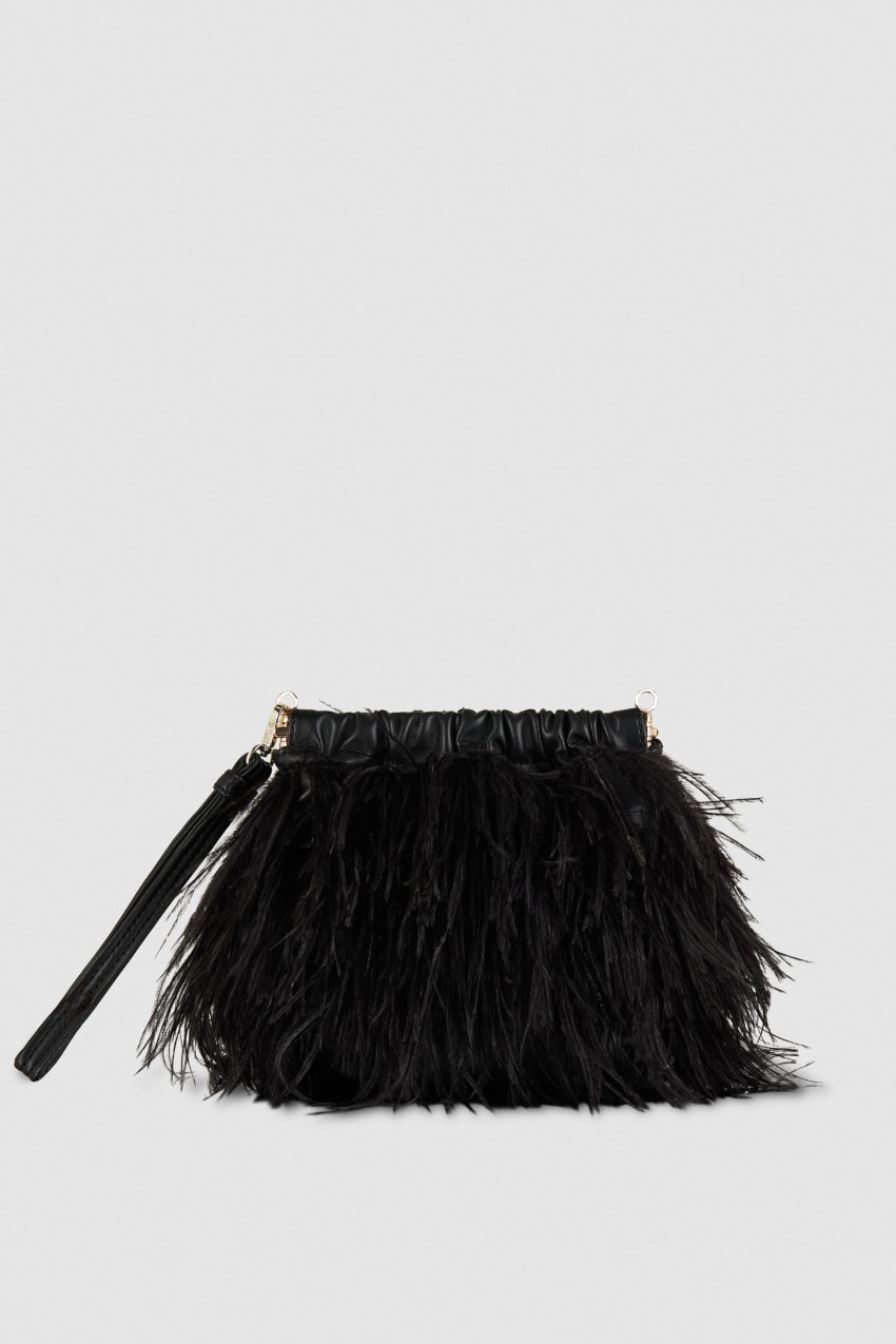 Patrizia Pepe Crossbody Bag With Feathers Zwart | 1348TEGWZ