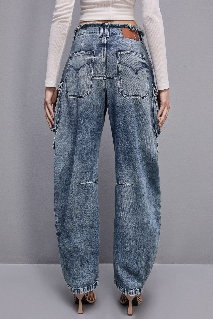 Patrizia Pepe Denim Cargo Pants Lichtblauw | 2398QFETB