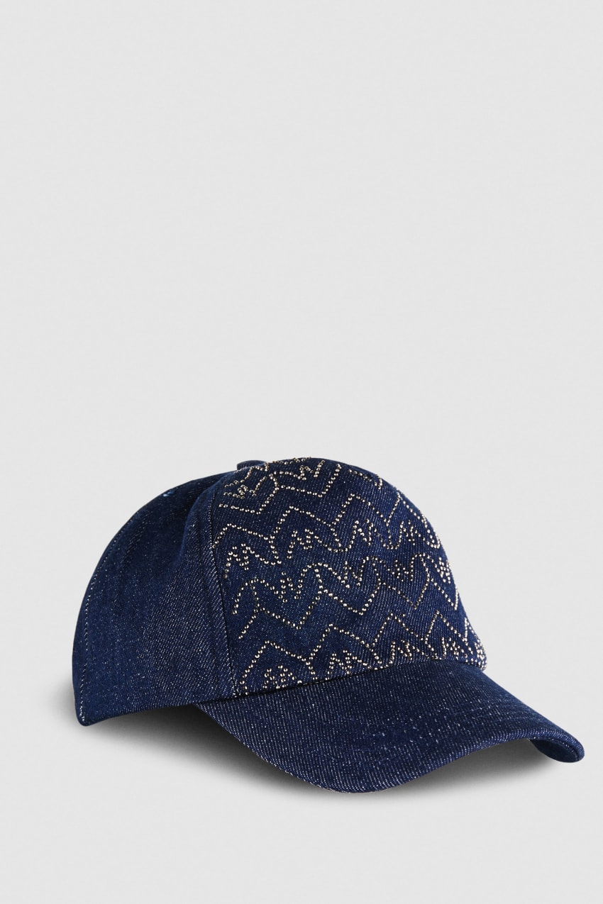 Patrizia Pepe Denim Fly Monogram Baseball Cap Lichtblauw | 8439PEOLF