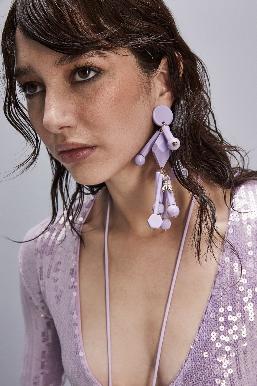 Patrizia Pepe Earrings With Techno Pop Fly Appliqué Roze | 7241OHPMJ