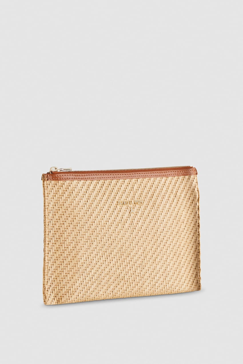 Patrizia Pepe Envelope Bag In Woven Fabric Bruin | 4259DMHNP