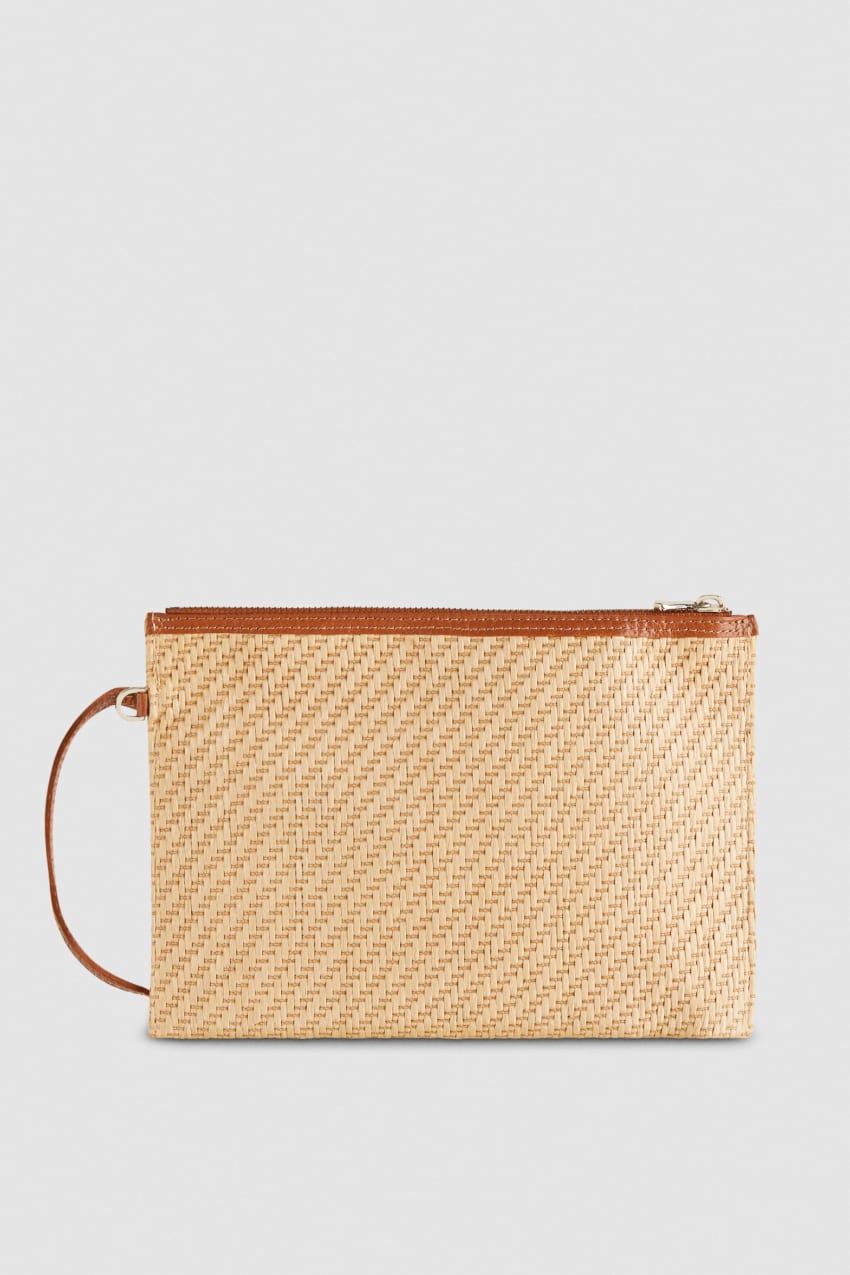 Patrizia Pepe Envelope Bag In Woven Fabric Bruin | 4259DMHNP