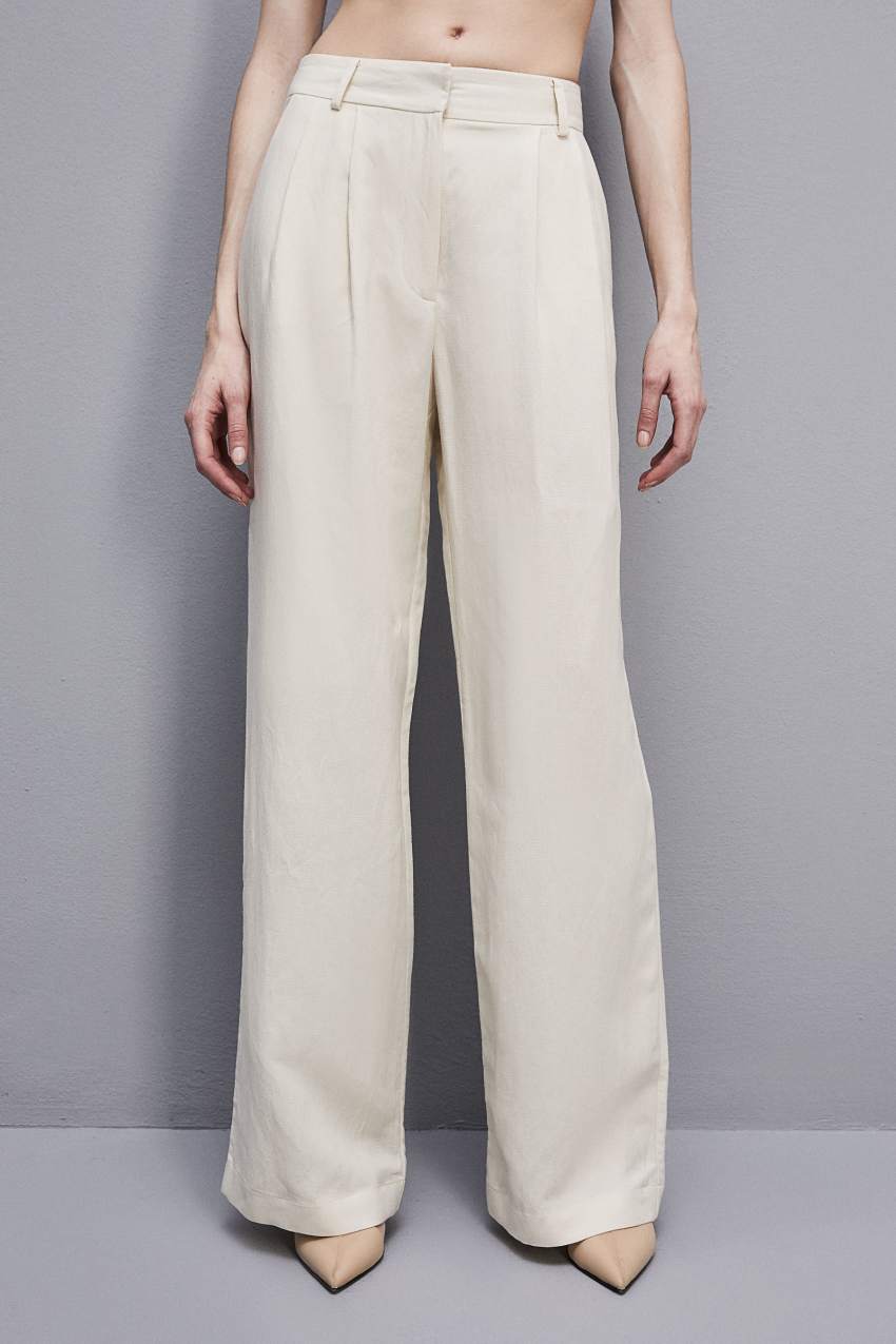 Patrizia Pepe Essential Certified Viscose Pants Wit | 8617IYOFR