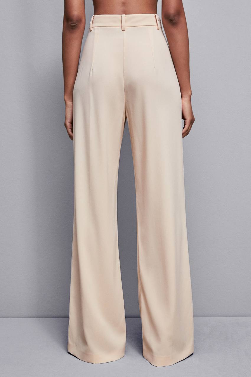 Patrizia Pepe Essential Crepe Palazzo-fit Pants Beige | 2089CGEJH