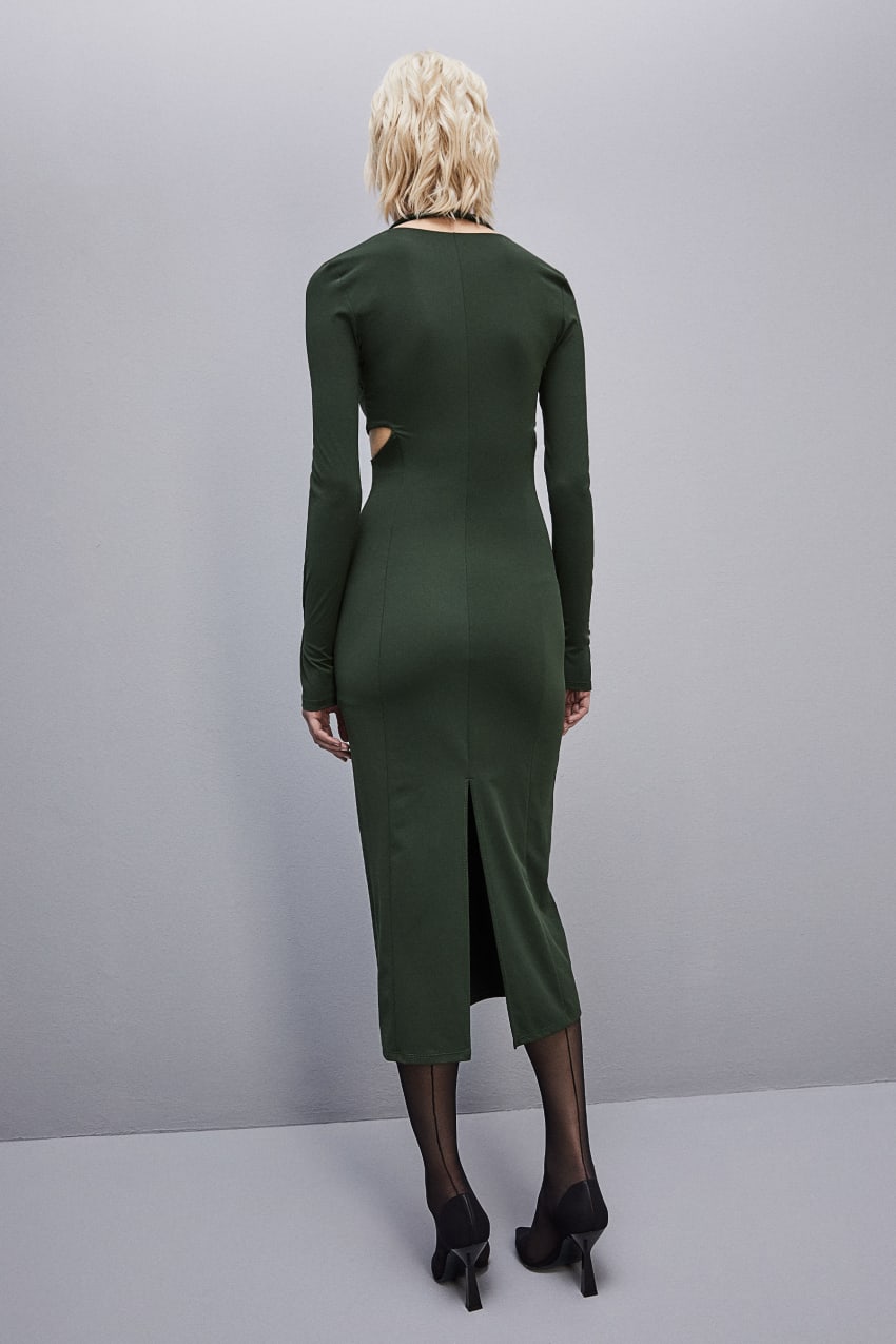 Patrizia Pepe Essential Jersey Midi Dress Groen | 1273WZGHU