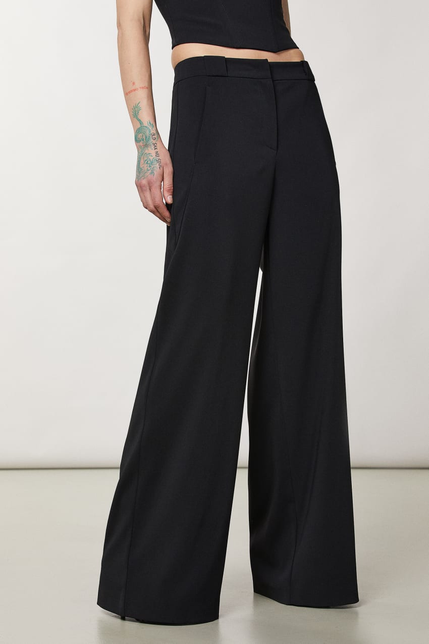 Patrizia Pepe Essential Palazzo Pants Zwart | 2108DNUPA